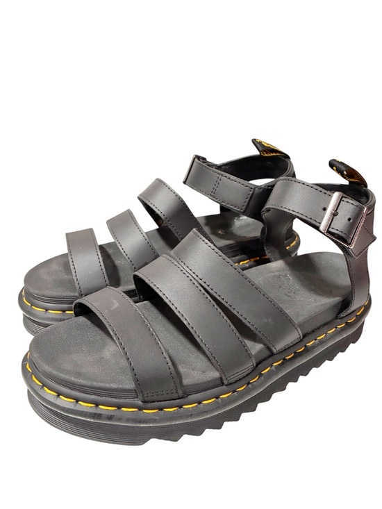 Dr. Martens Shoes - DR. MARTENS WOMAN SANDALS SHOES Black WEDGE CASUAL LEATHER CODE BLAIRE Size 10